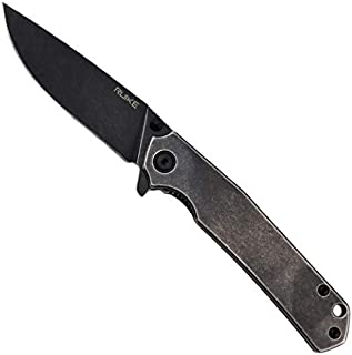 Ruike Tactical Pocket Knife with Clip Survival Folding Knife Tactical EDC Tool Frame Lock 14C28N Steel Camping Hunting Knives Small Utility Mini Military Army Police Knife Men Women Blet P801-SB