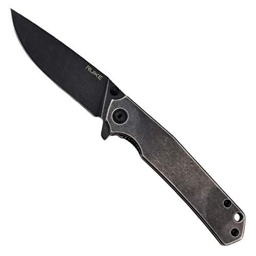 Ruike Tactical Pocket Knife with Clip Survival Folding Knife Tactical EDC Tool Frame Lock 14C28N Steel Camping Hunting Knives Small Utility Mini Military Army Police Knife Men Women Blet P801-SB