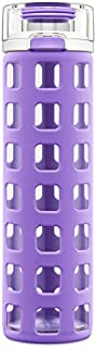 Ello Syndicate Glass Water Bottle with One-Touch Flip Lid, Purple