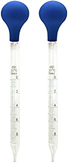 OESS Glass Graduated Dropper Pipettes with Blue Rubber Caps 10ml Pk/2