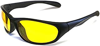 Calabria 2715 Night Driving Sunglasses in Matte Black with Yellow Tint