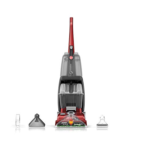 Hoover Power Scrub Deluxe Carpet Cleaner Machine, Upright Shampooer, FH50150, Red