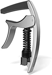 DAddario NS Tri-Action Capo, Silver  For 6-String Electric and Acoustic Guitars  Micrometer Tension Adjustment for Buzz-Free, In-Tune Performance - Single Hand Use  Integrated Pick Holder