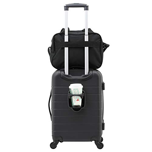 Wrangler 2 Piece Smart Spinner Carry-On Luggage Set, Black