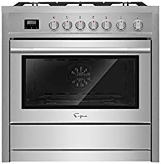 Empava 36 in. Slide-In Gas Range with Convection Oven in Stainless Steel