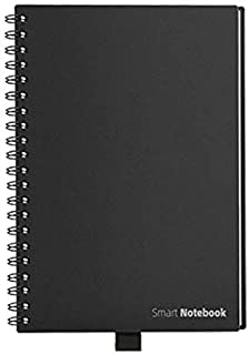 SDLAJOLLA A5 / B5 Smart Reusable Erasable Notebook Paper Grid Notebook Tear Resistance App Backup Two Sizes for Students Business Infinity Black Cover, Letter