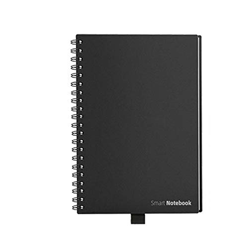 SDLAJOLLA A5 / B5 Smart Reusable Erasable Notebook Paper Grid Notebook Tear Resistance App Backup Two Sizes for Students Business Infinity Black Cover, Letter