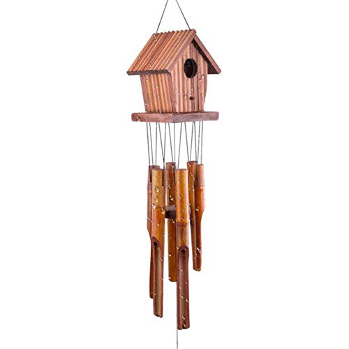 WOODMUSIC Wind Chime, 35'' Bamboo Wooden Birdhouse Wind Chimes for Ourdoor & Indoor,Garden, Yark,Patio and Home Décor