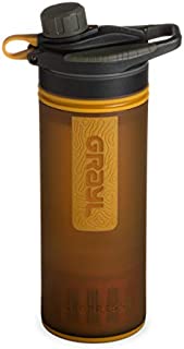 GRAYL GeoPress 24 oz Water Purifier Bottle - Filter for Hiking, Camping, Survival, and Travel (Coyote Amber)