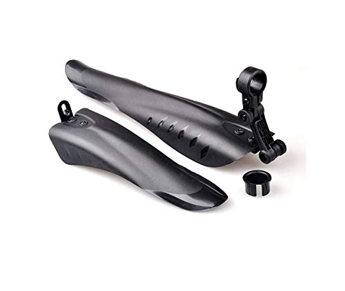 Adjustable Road Mountain Bike Bicycle Cycling Tire Front/Rear Mud Guards Mudguard Fenders Set (Black-2)