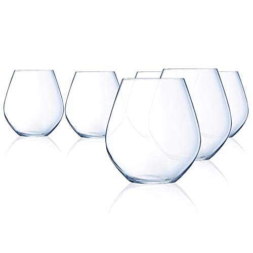 Chef & Sommelier Domaine 19.5 Ounce Stemless Red Wine Glass, Set of 6, Clear