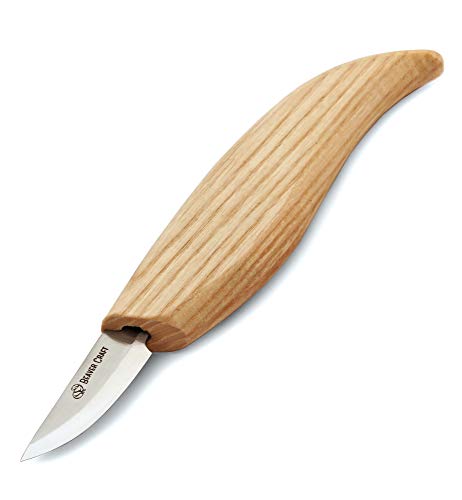 BeaverCraft Cutting Knife C3 Whittling Knife for Fine Chip Carving Wood and General Purpose Wood Carving Knife Bench Detail Carving Knife Carbon Steel and Whittling (Mini-Sloyd Knife C3)