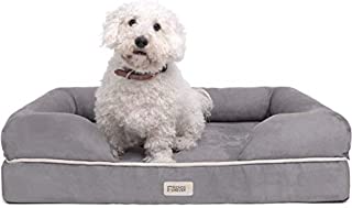 Friends Forever Orthopedic Dog Bed Lounge Sofa Removable Cover 100% Suede Mattress Memory-Foam With Bolster Rim Premium Prestige Edition