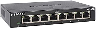 NETGEAR 8-Port Gigabit Ethernet Unmanaged Switch (GS308) - Home Network Hub, Office Ethernet Splitter, Plug-and-Play, Fanless Metal Housing, Desktop or Wall Mount