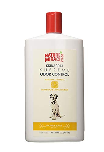 Natures Miracle Natural Oatmeal Shampoo And Conditioner For Dogs, Honey Sage Scent 32 Ounces