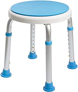 Medical Tool-Free Assembly Adjustable Swivel Shower Stool Seat Bench with Anti-Slip Rubber Tips for Safety and Stability