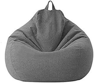 Soft Bean Bag Chairs for Kids and Adults, Lazy Lounge Storage Bean Bag Chair Cover Unfilled Sofa Beanbags Stuffed Animal Storage Indoor Outdoor (Dark Grey, 31.5x41.3inch)