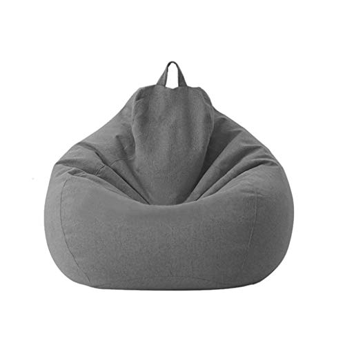 Soft Bean Bag Chairs for Kids and Adults, Lazy Lounge Storage Bean Bag Chair Cover Unfilled Sofa Beanbags Stuffed Animal Storage Indoor Outdoor (Dark Grey, 31.5x41.3inch)