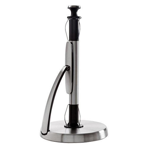 OXO Good Grips SimplyTear Standing Paper Towel Holder, Brushed Stainless Steel