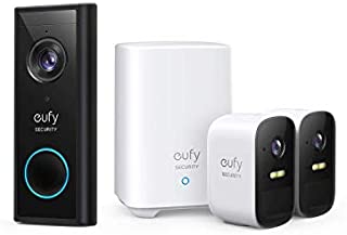 eufy Security eufyCam 2C Wireless Home Security Camera System, 180-Day Battery Life, HomeKit Compatibility, HD 1080p, IP67, Color Night Vision, and eufy Security Wireless 2K Video Doorbell