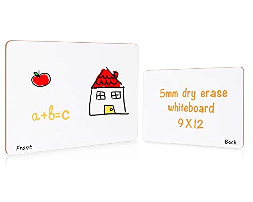 Grope Small Dry Erase White Board for Students 9x12 inches Dry Erase Lap White Board Kids Dual Sided Blank Mini Whiteboard for School (Double Blank Dry Erase Board )