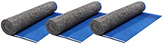 AMERIQUE 3.2 mm 5TH Generation Extreme Quiet Super Heavy Duty Felt 3-in-1 Underlayment Padding with Tape & Vapor Barrier, Royal Blue, 100 Square Feet (Pack of 3)