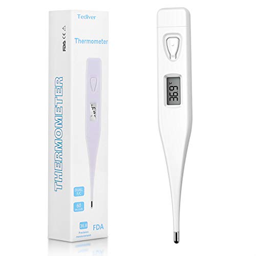 Tediver Digital Oral Thermometer for Body TemperatureMedical Thermometer for Oral, Rectal and Underarm