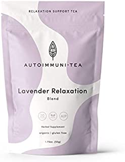 AIP Diet Herbal Tea - Anxiety & Stress Relief Blend for Autoimmune Protocol, Whole 30, Paleo friendly - Anti-anxiety, Calm Loose Leaf Herbs with 100% Organic, Lavender, Passionflower