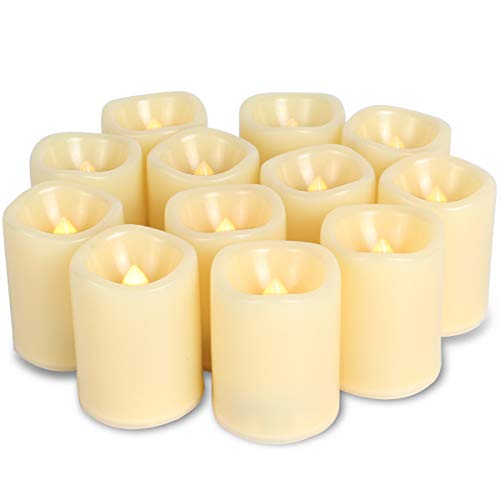 Flameless Votive Candles,24 Pack Battery Operated Flickering LED Electric Fake Candle Bulk for Party,Christmas Wedding Proposal Decorations,Warm White(1.5