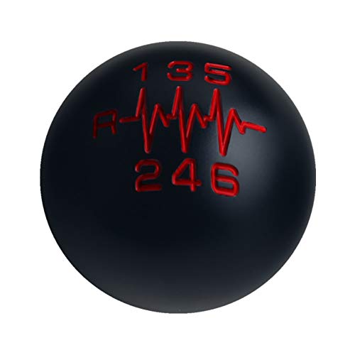 DEWHEL Black/Red Inlay Sphere Manual Shift Knob Short Throw Shifter 6 Speed Heartbeat M10x1.5 M10x1.25 M8x1.25 M12x1.25 Reverse Left