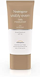 Neutrogena Visibly Even Daily Facial Moisturizer With Broad Spectrum SPF 30 Sunscreen, Face Lotion with Soy for Skin Discoloration, Dark Spots & Even Skin Tone, Hypoallergenic, 1.7 fl. Oz