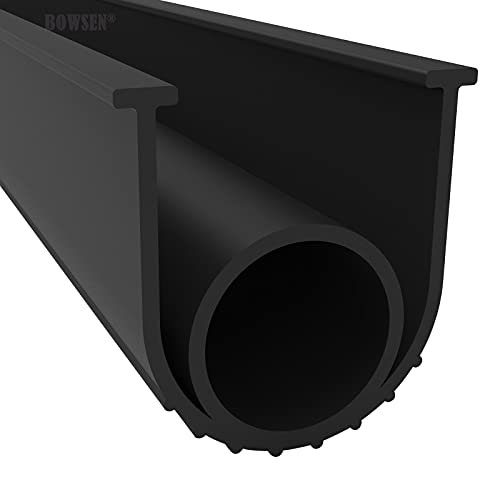 BOWSEN Garage Door Seals Bottom Weatherproof Weatherstrip High Performance EPDM Rubber Black 1/4 Inch T-End,20ft Long