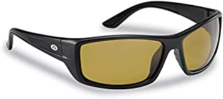 Flying Fisherman Buchanan Polarized Sunglasses with AcuTint UV Blocker for Fishing and Outdoor Sports, Matte Black Frames/Yellow-Amber Lens