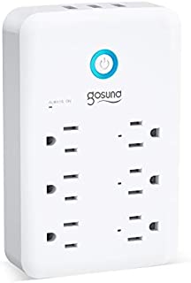 Smart Outlet, Gosund Wall Outlet Extender (15A/1800W), Multi WiFi Plug with 3 USB Ports (5V/3A 24W) and 6 Outlet Wall Adapter Plug Expanders Surge Protector Works with Alexa and Google Home