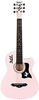 DK-38C Basswood Guitar Bag Straps Picks LCD Tuner Pickguard String Set Pink