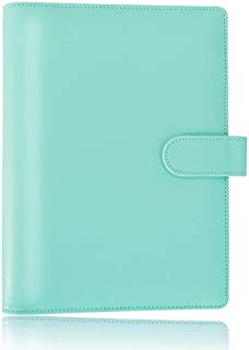 A5 Notebook Binder PU Leather Binder A5 6-Ring Binder Cover for A5 Filler Paper or Envelopes, Refillable A5 Personal Planner Binder with Magnetic Buckle Closure - Green