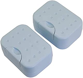 IZTOSS 2 Sets Soap Case Holder Container Box Dishes Home Outdoor Hiking Camping Travel-Blue