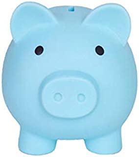 Grneric Cute Piggy Bank, Coin Bank for Boys and Girls, Children's Plastic Shatterproof Money BankChildren's Toy Gift Savings Jar. (Blue)