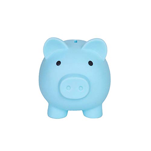 Grneric Cute Piggy Bank, Coin Bank for Boys and Girls, Children's Plastic Shatterproof Money BankChildren's Toy Gift Savings Jar. (Blue)