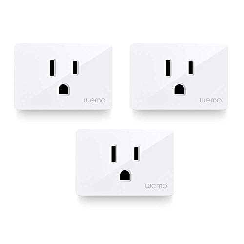 Wemo Smart Plug (Simple Setup Smart Outlet for Smart Home, Control Lights and Devices Remotely Works w/ Alexa, Google Assistant, Apple HomeKit), Pack of 3