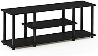 Furinno Turn-N-Tube 3-Tier Entertainment TV Stands, Round, Walnut/Black