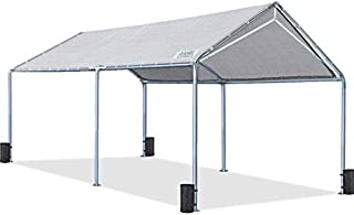 Quictent 10X20ft Upgraded Heavy Duty Car Canopy Galvanized Frame Carport Outdoor Boat Shelter with 3 Reinforced Steel Cables