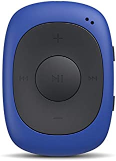 AGPTEK G02 8GB Clip MP3 Player with FM Shuffle, Portable Music Player with Sweatproof Silicone Case for Sports, Blue