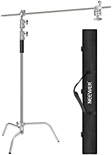 Neewer 10 Feet/3 Meters C-Stand Light Stand with 4 Feet/1.2 Meters Extension Boom Arm, 2 Pieces Grip Head and Carry Bag for Photography Studio Video Reflector, Umbrella, Monolight, etc (Basic Version)