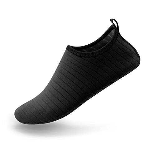 SIMARI Anti Slip Water Shoes for Women Men Summer Outdoor Beach Swim Surf Pool SWS001 Stripe Black 8.5-9.5