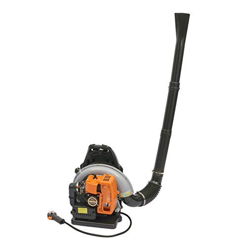 65cc 2 Stroke Backpack Gasoline Blower Commercial Gas Powered Leaf Blower Grass Lawn Blower Air-Cooled Single Cylinder Backpack Blower for Home Outdoor Garden Courtyard