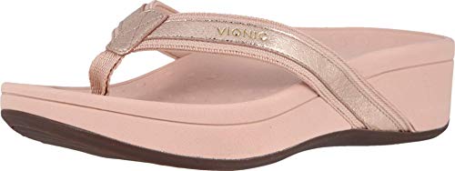 Vionic Womens Pacific High Tide Toepost Sandals  Ladies Platform Flip Flops with Orthotic Arch Support Rose Gold Metallic 8 Medium US