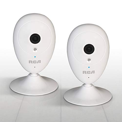 Security Camera - Alexa Enabled RCA Indoor WiFi Home Security Camera System (2 Pack) with High-Definition Live Streaming, Free Recording, Motion Detection, Two Way Talk and Night Vision Surveillance