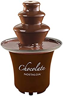 Nostalgia 8-Ounce Chocolate Fondue Fountain, Half-Pound Capacity, Easy to Assemble 3-Tiers, Perfect For Nacho Cheese, BBQ Sauce, Ranch, Liqueurs, Brown