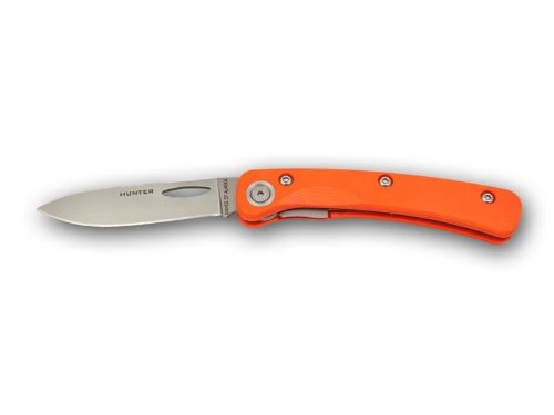 Knives Of Alaska Featherlight Hunter SureGrip Handle G10 Knife with Clip, Orange